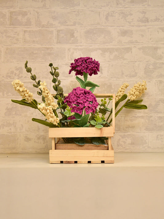 Floral Arrangement_Curated Purple Hydrangea N Cream Hyacinth