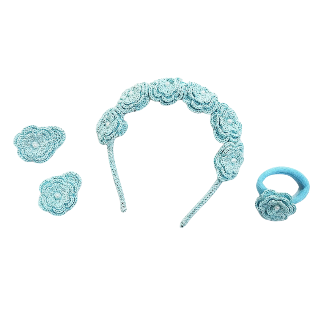 Hair Accessories Hair Band Blue Rose set