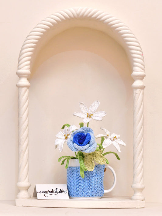 Flower Bouquets_Rose Lily Blue Mug