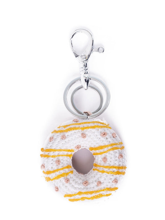 Fashion Accessories_Keychain_White N Yellow Donut