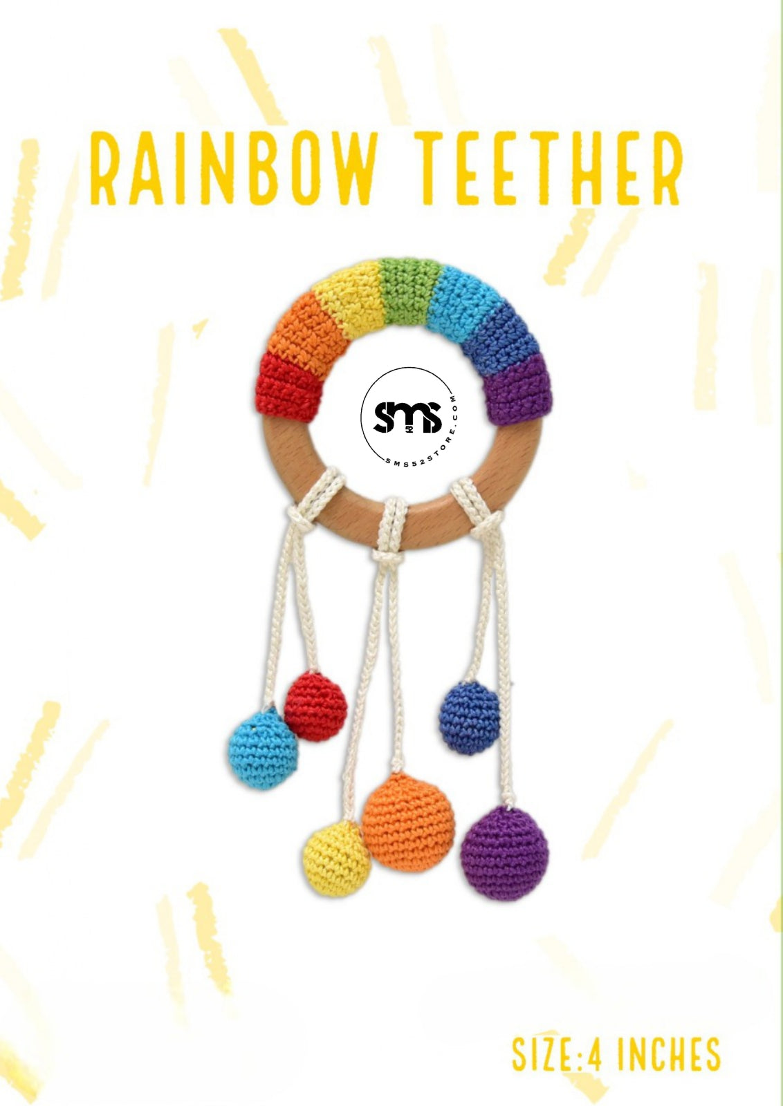 Crochet-Handcrafted_Teether_Rainbow